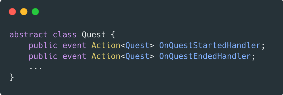 Quest abstract class code sample