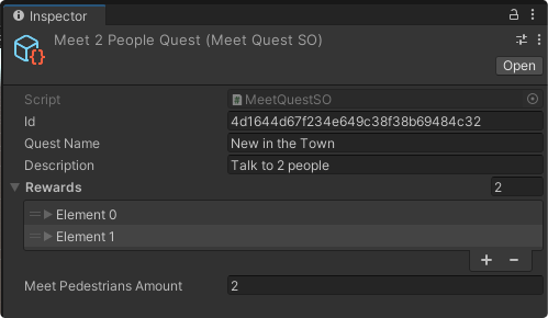 Meet Quest requirement entry